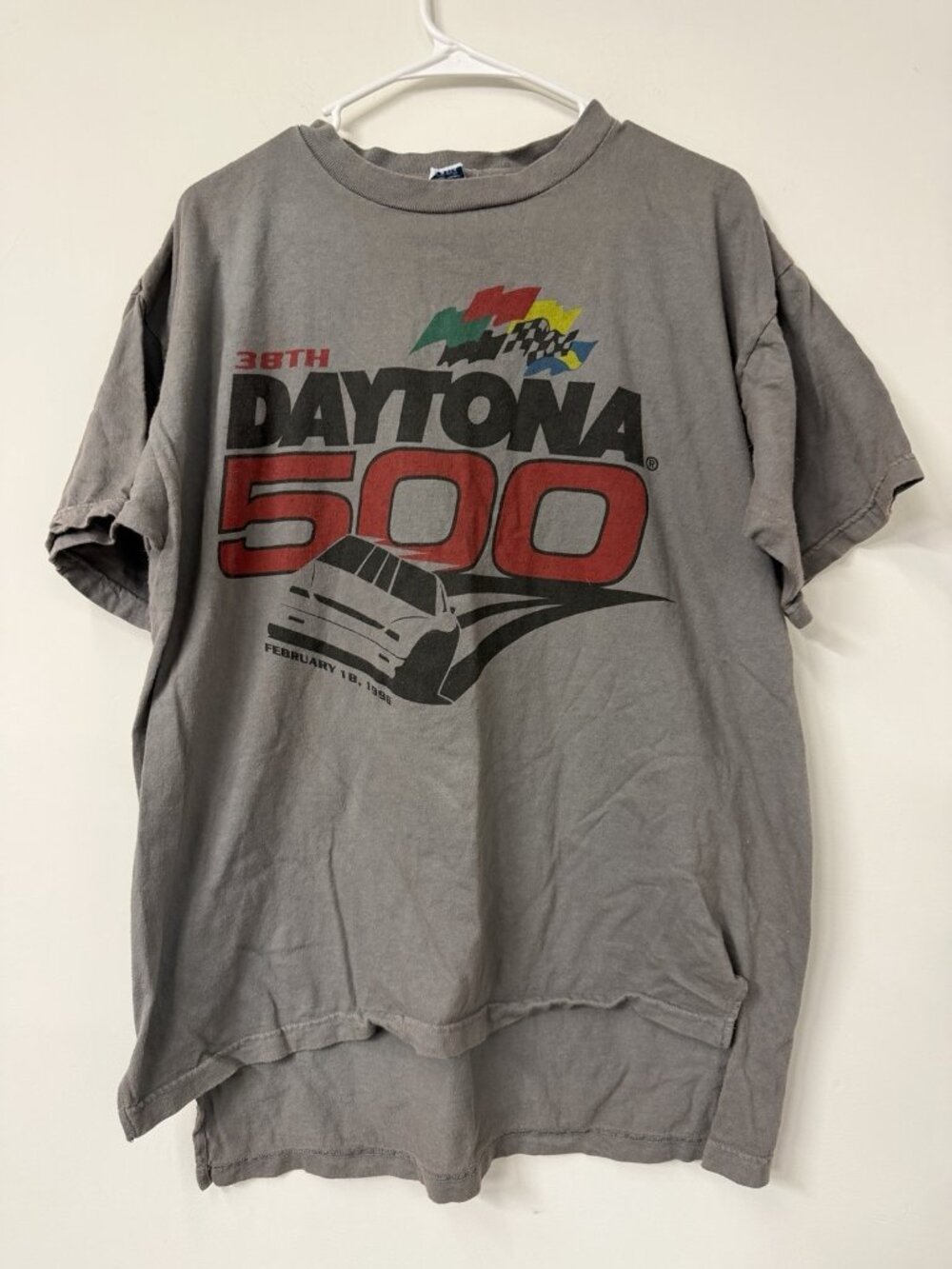VTG 1996 Men’s 36th Annual Daytona 500 Tee Large Nascar Shirt Racing Gray USA